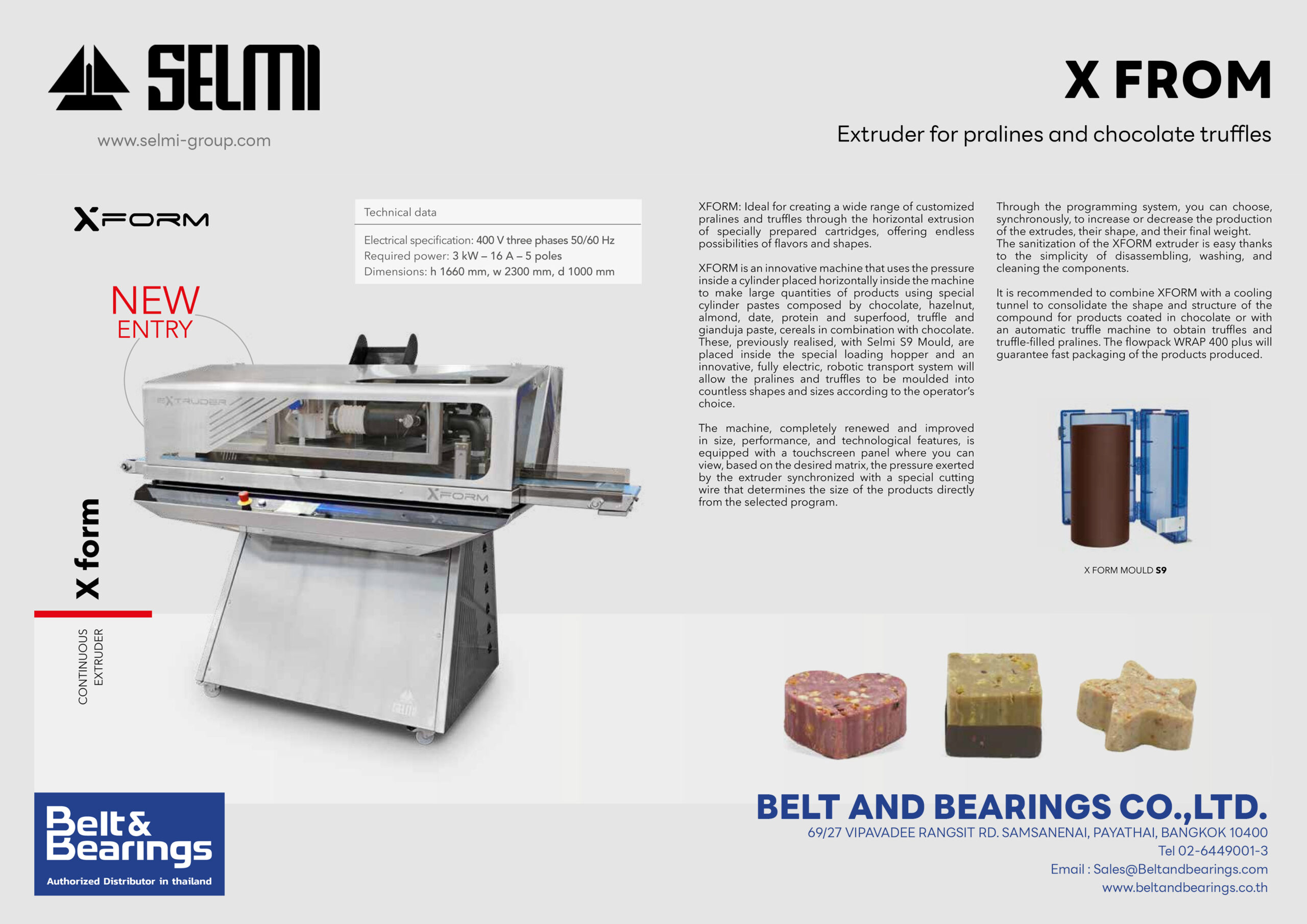 เครื่องฉีดขึ้นรูปช็อกโกแลต ทรัฟเฟิลช็อกโกแลต พราลีน X-FORM - Image 3